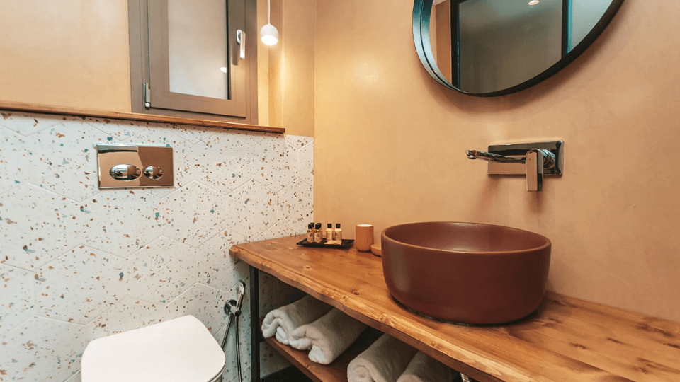 Amoessa Boutique badkamer Amoessa Boutique in Griekenland badkamer.