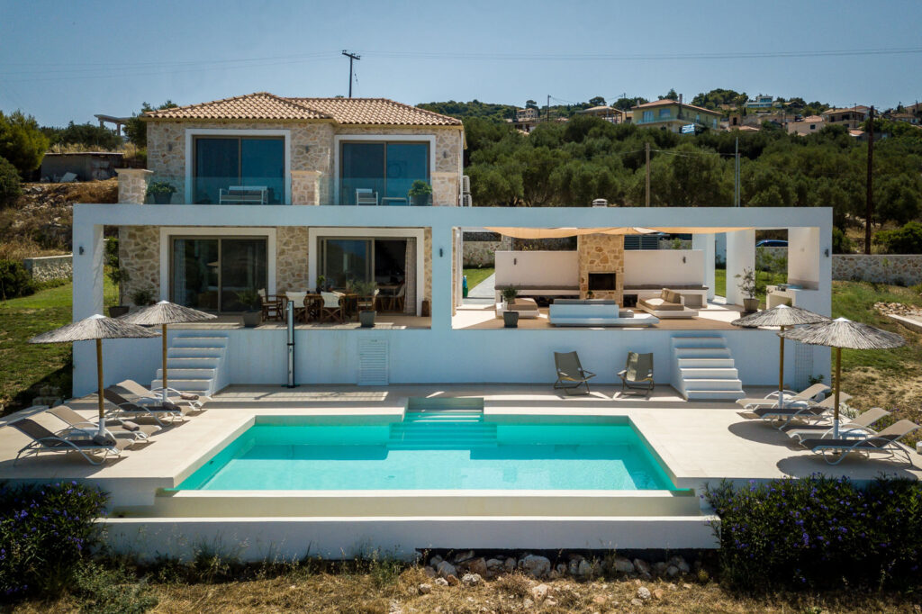 Medows Luxury Villa, luxe villa met privézwembad en spectaculair zeezicht aan de zuidpunt van Zakynthos bij Keri